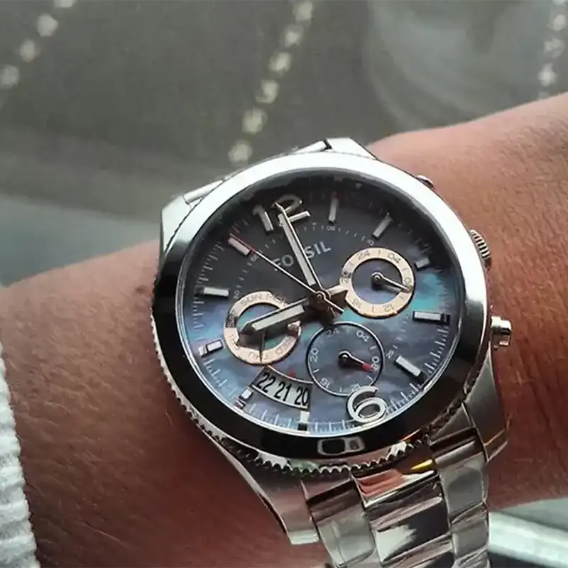 Fossil Perfect Boyfriend Grey MOP Dial Ladies Watch- ES3880